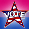 Icon: Vote with the Bisexual Pride Flag Background