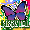 Butterfly in the colour of the Bisexual Pride Flag